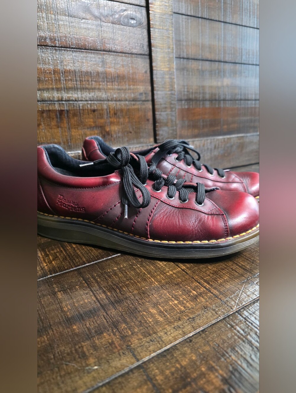 Vintage‎ Dr. Martens Oxblood Leather Low-Top Sneakers Mens 8